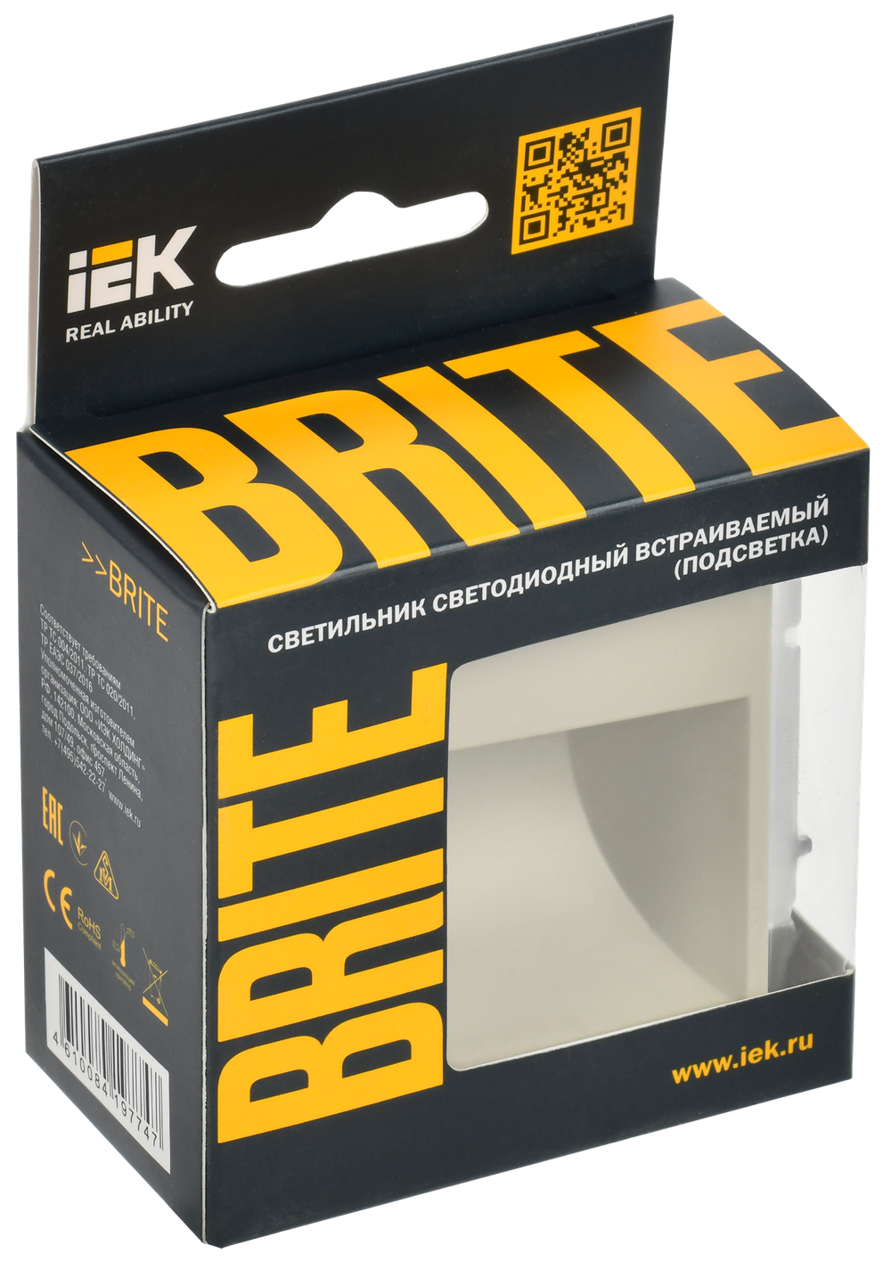 BRITE Подсветка светодиодная встраиваемая ПЛ20-БрКр бежевый IEK