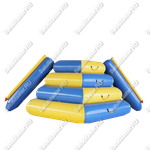 Надувной водный аттракцион "Веселые ярусы" сине-желтый 5*4*2 м