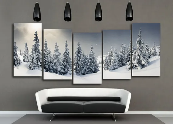 Модульная картина "Зимний лес"