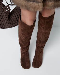 Сапоги из натуральной замши шоколадный