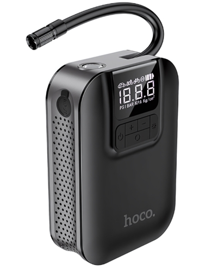 Автомобильный компрессор HOCO S53, 3.5 бар, 2500 мАч, 4 режима, Black