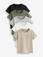 Футболка для мальчика Next D71-680, 5 шт., Черный, Хаки, Белый