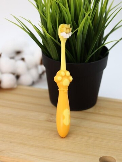 Зубная щётка для взрослых iLikeGift "Lil Paw", orange