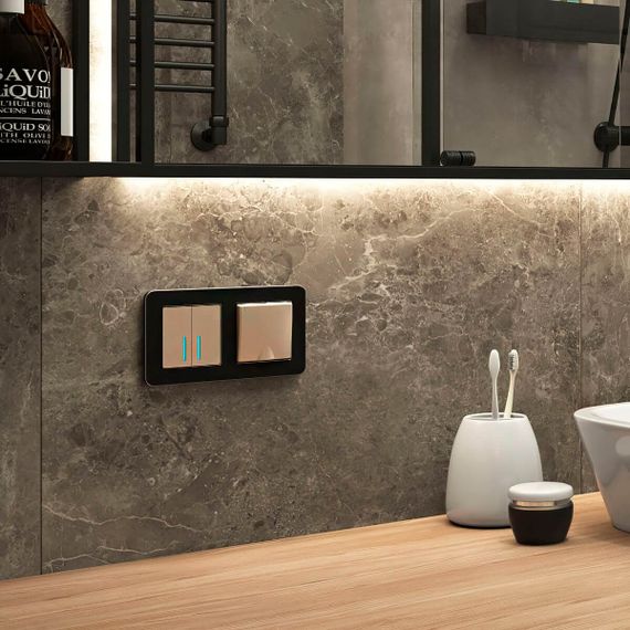 Рамка Werkel Platinum на 2 поста черный алюминий W0022608 4690389184451