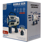 Пистолет 16х12 см, автоматические пузыри, музыка свет, 2 цвета, с-30094