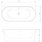 Ванна акриловая Azario ENGELS 170х75 пристенная (ENG17075)