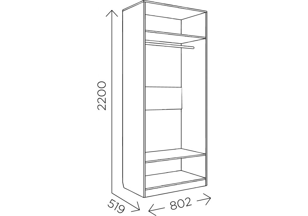 Шкаф Майя М-02 дуб баррик светлый / крем брюле