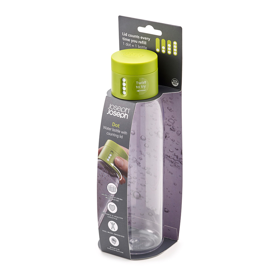 Бутылка для воды Dot 600 мл зеленая, Joseph Joseph