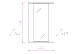 Зеркальный шкаф Onika МОДЕРН 34.15У угловой