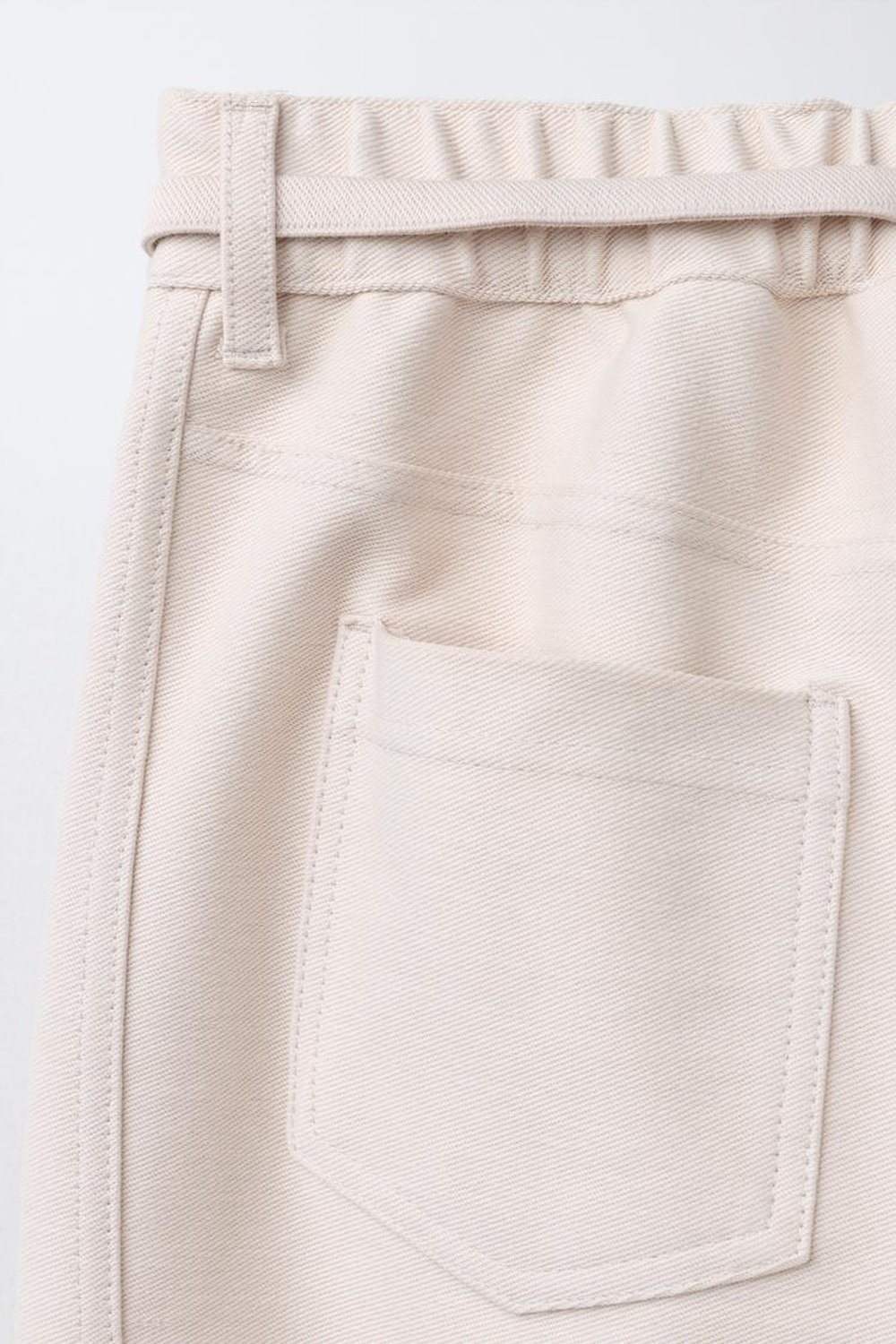 ZARA БРЮКИ BARREL НА ШНУРКЕ, ЭКРЮ