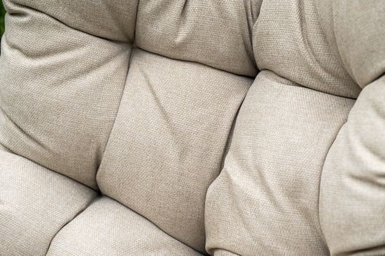 "Венеция" подвесное кресло-кокон из искусственного ротанга, цвет серый с бежевой подушкой