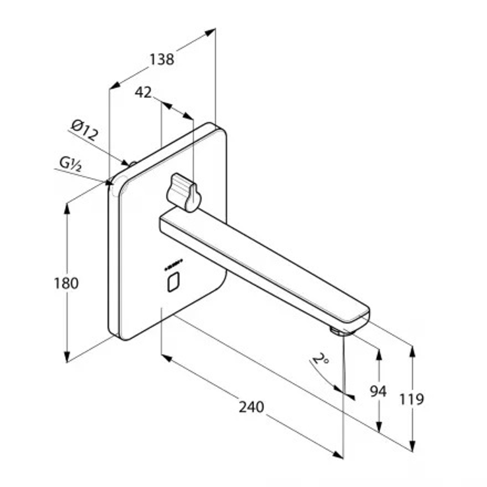 Смеситель скрытого монтажа для раковины Kludi Zenta E сенсорный (3840005)