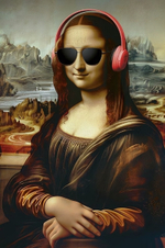 Открытка "Мона Лиза в наушниках" 105х156 (АртДизайн)