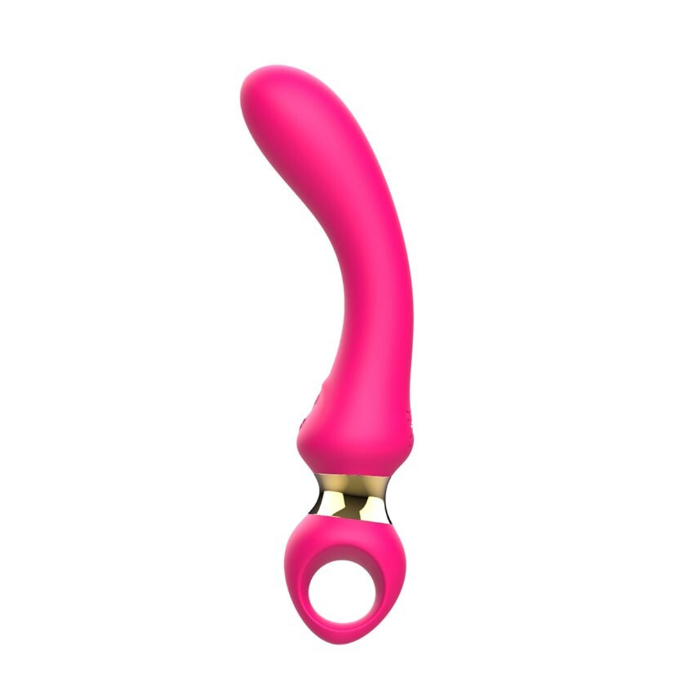 Розовый изогнутый вибромассажер Moon Vibrator - 21,1 см. (Цвет: розовый)