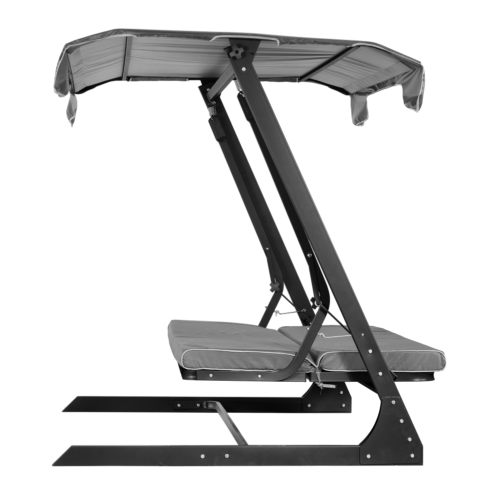 Качели садовые 3-х местные Афина(каркас серебро, м/э серый рис.без рисунка)2 уп (+ пакет с москитной