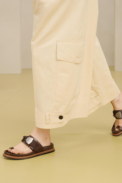 ZARA ШИРОКИЕ БРЮКИ-КАРГО С ВЫТОЧКАМИ, БЕЖЕВЫЙ