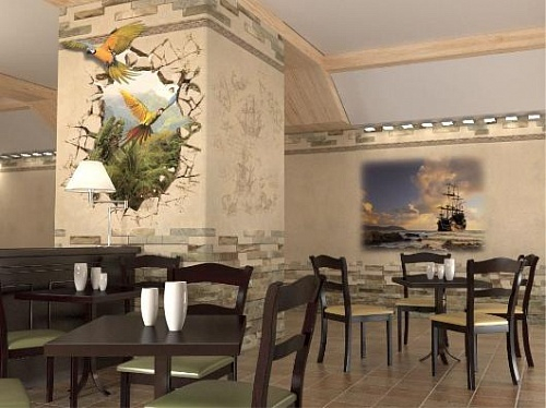 Панель ПВХ фотопечать 3D Panda Путешествие 2700х250 мм