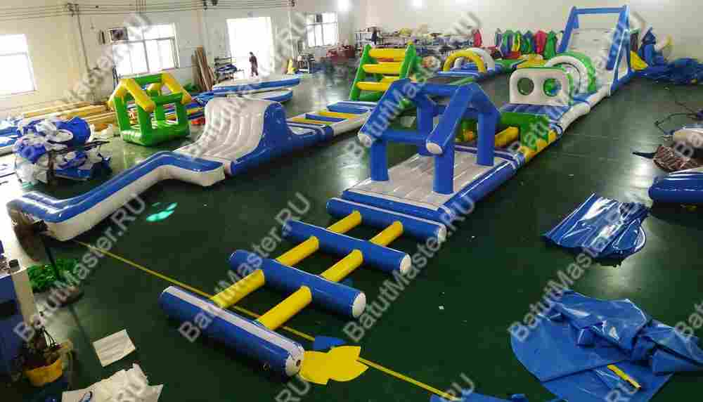 Надувной аквапарк «Веселый поворот» 24×9×4 м