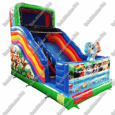 Надувная горка "Звери на пляже" 6*3.5*5 м
