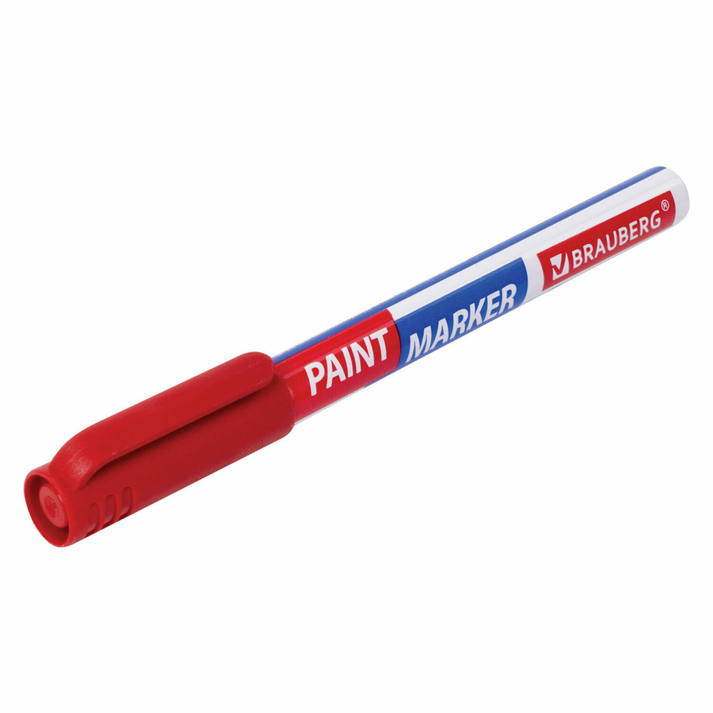 Маркер-краска лаковый EXTRA (paint marker) 1 мм бордовый усиленная нитро-основа BRAUBERG (12 штук в упаковке)