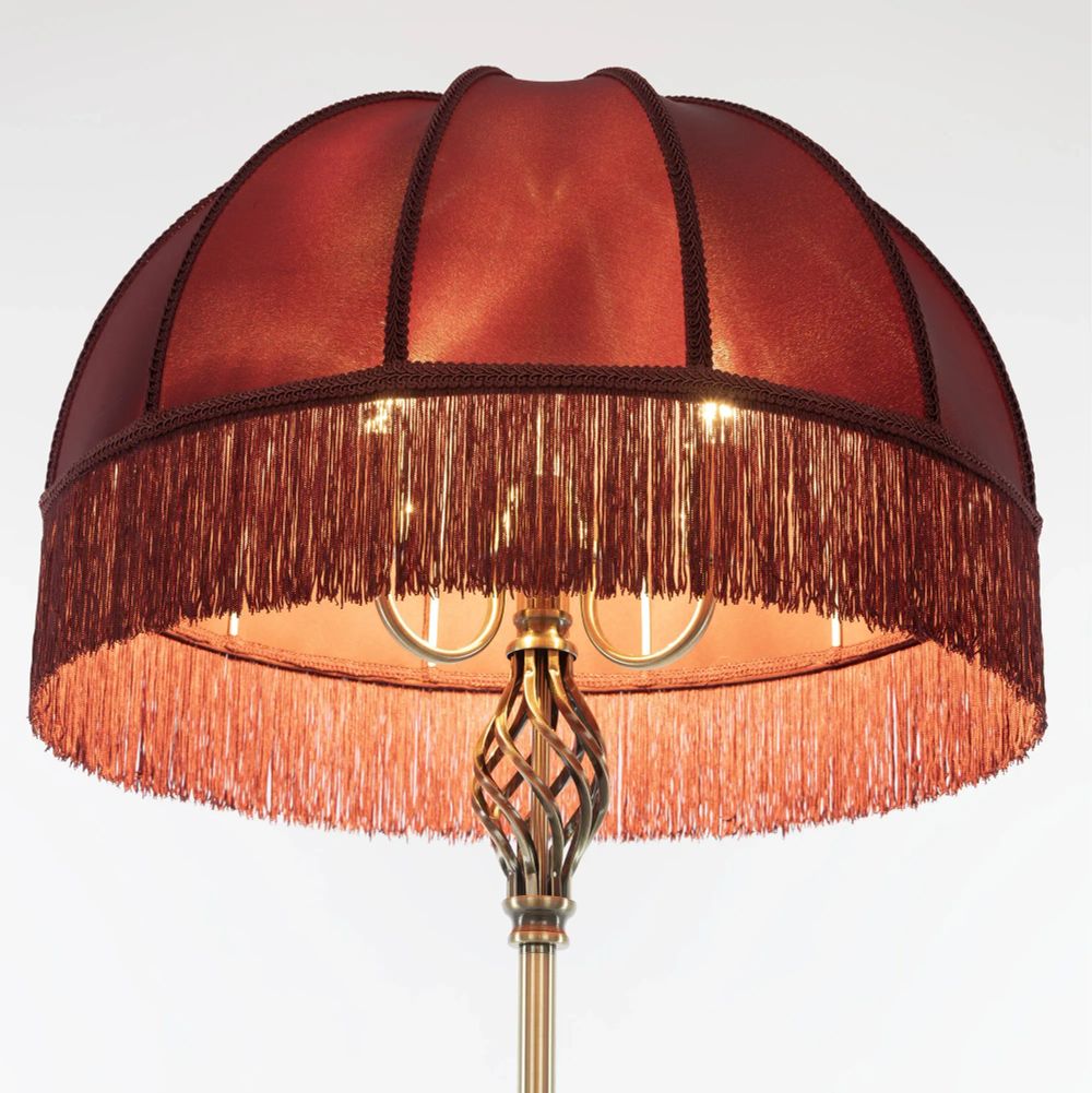 Citilux Базель CL407933 Торшер бронза с красным абажуром