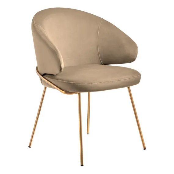 Стул Lime, бежевый микровелюр с золотыми ножками