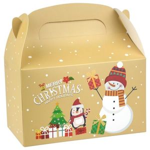 Бокс новогодний Казахстан 16*9*9 см  Снеговик  Бежевый  12 шт/уп