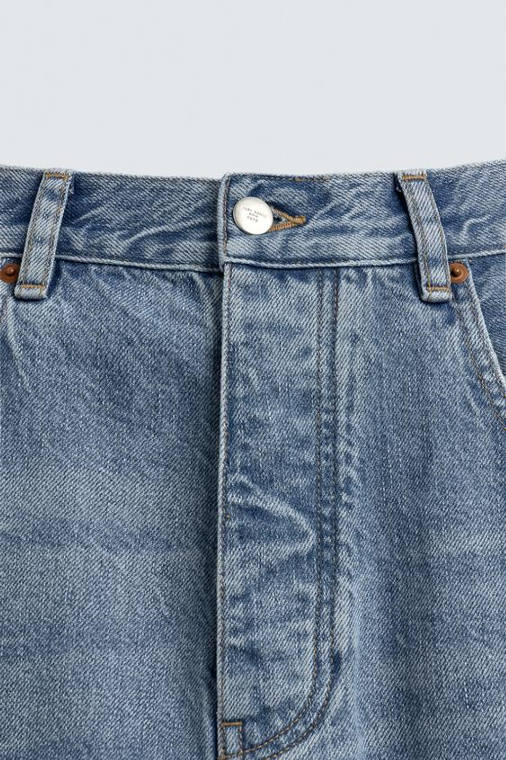 ZARA ДЖИНСОВЫЕ ШОРТЫ BAGGY FIT, СИНИЙ