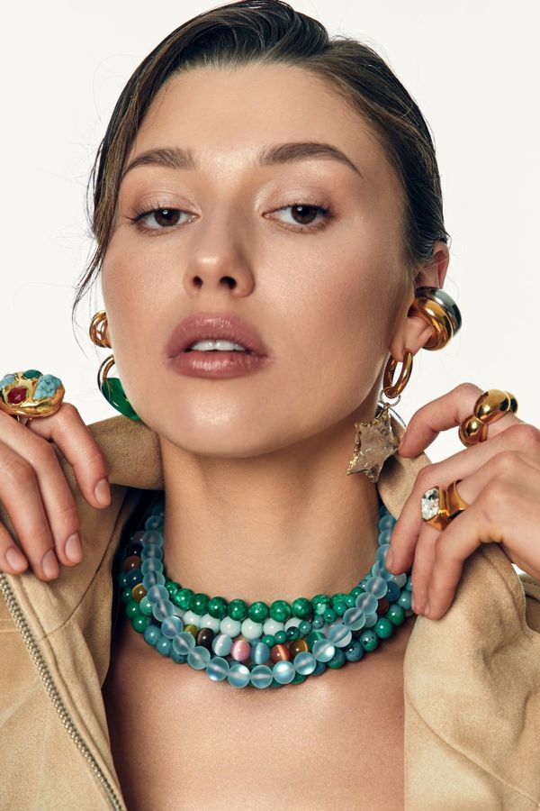 Колье Frida из бусин камня