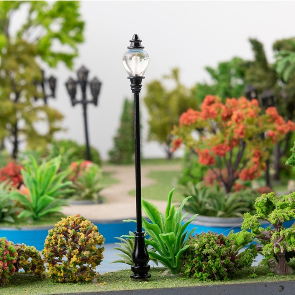 Фонари уличные миниатюрные для макетов "Парковый" (86 мм; 5 штук) / модель фонаря для парков и железных дорог