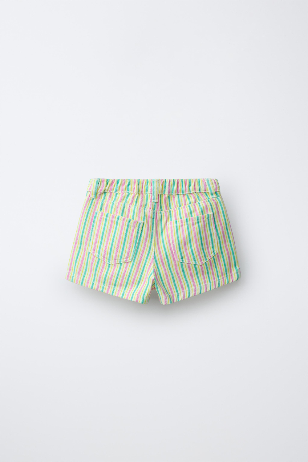 ZARA ШОРТЫ MOM FIT В ПОЛОСКУ ИЗ САРЖИ, ЖЕЛТЫЙ
