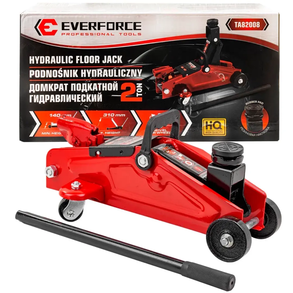 Домкрат подкатной гидравлический 2т (h min 140мм, h max 310мм) EVERFORCE EF-TA82008