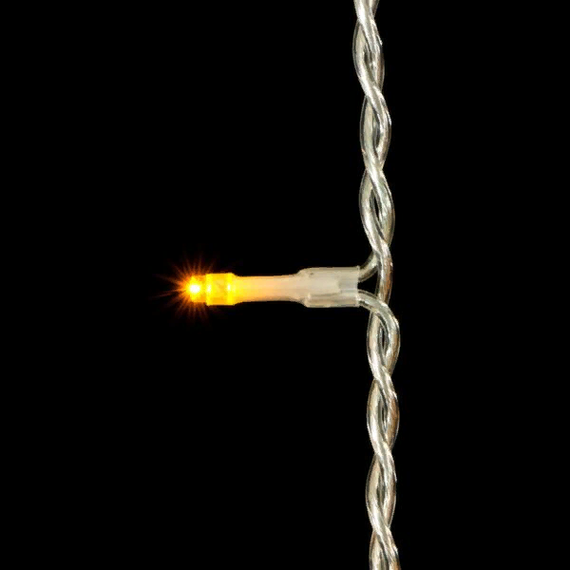 Светодиодная гирлянда с возможностью динамики 20 м., 200 желтых LED ламп, 24V., прозрачный силиконовый провод, IP65, Beauty Led (EST200-3W10-1Y)