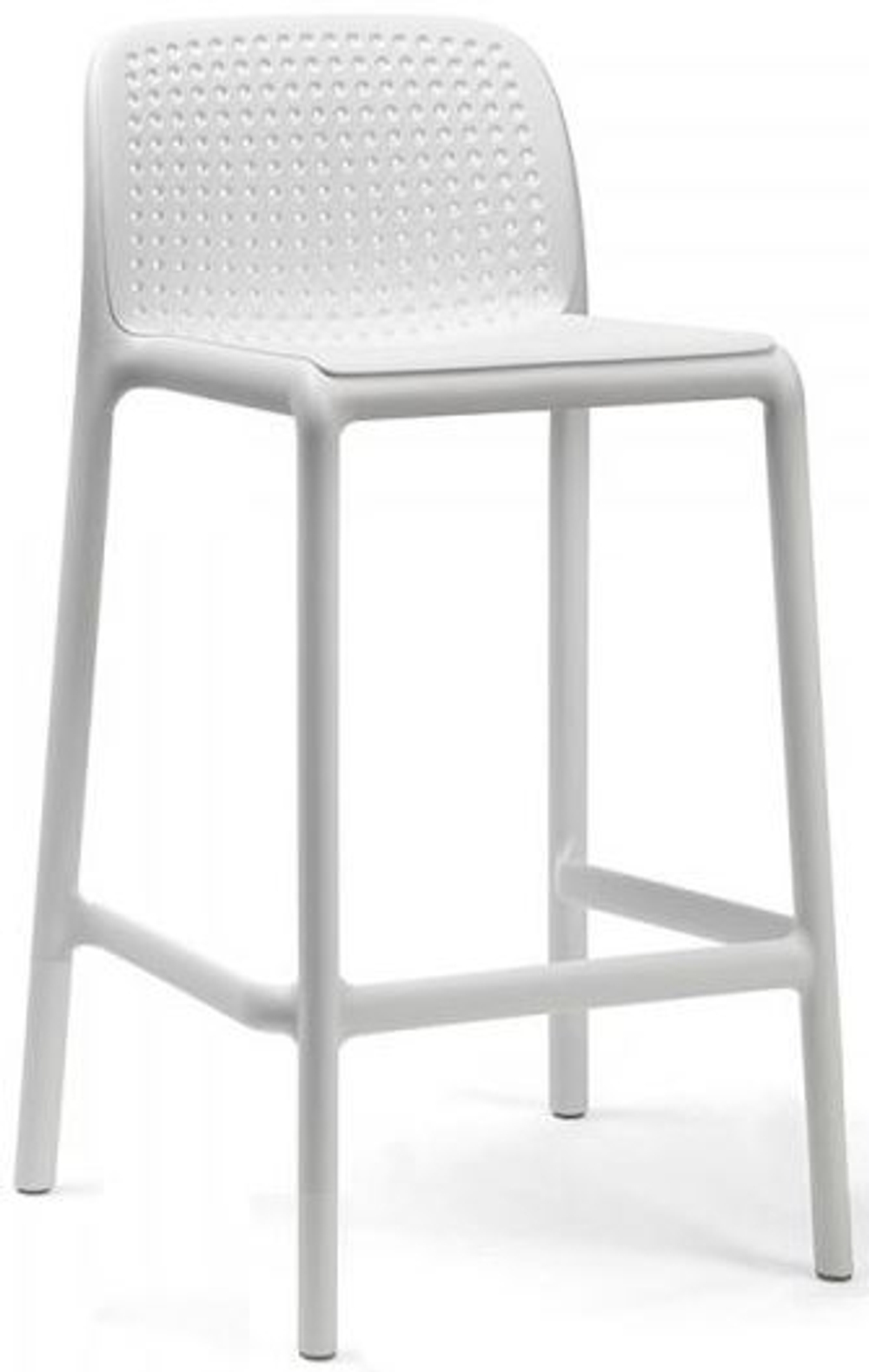 Стул пластиковый полубарный Nardi Lido Mini, белый