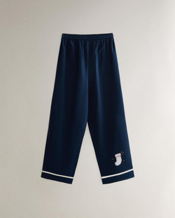 ZARA HOME ПИЖАМА С РОЖДЕСТВЕНСКОЙ ВЫШИВКОЙ, СИНИЙ