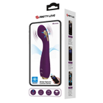 Фиолетовый вибратор-электростимулятор Hector с управлением через приложение - 19,5 см.