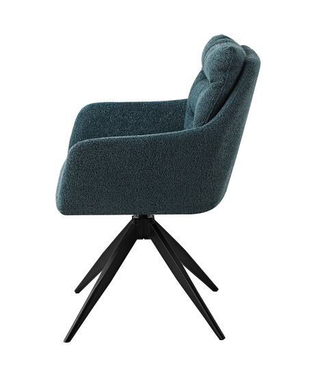 Стул обеденный поворотный Amy сине-зеленый букле