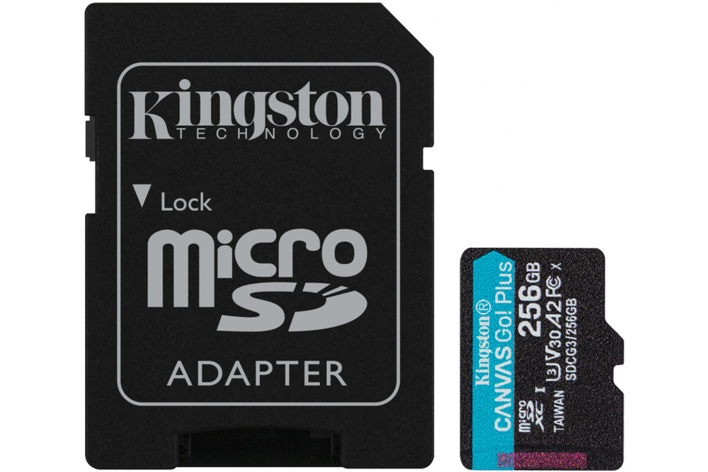 Карта памяти Kingston microSDXC Canvas Go Plus Class 10 UHS-I U3 (170/90MB/s) 256GB + ADP