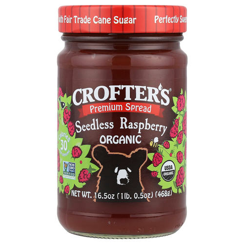 Crofter's Organic, органический премиальный спред, малина без косточек, 468 г