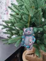 Чеширский кот ёлочная игрушка из фарфора