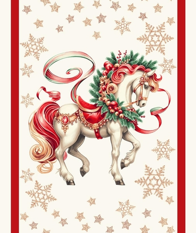 Вафельное полотно лошадка на молочном