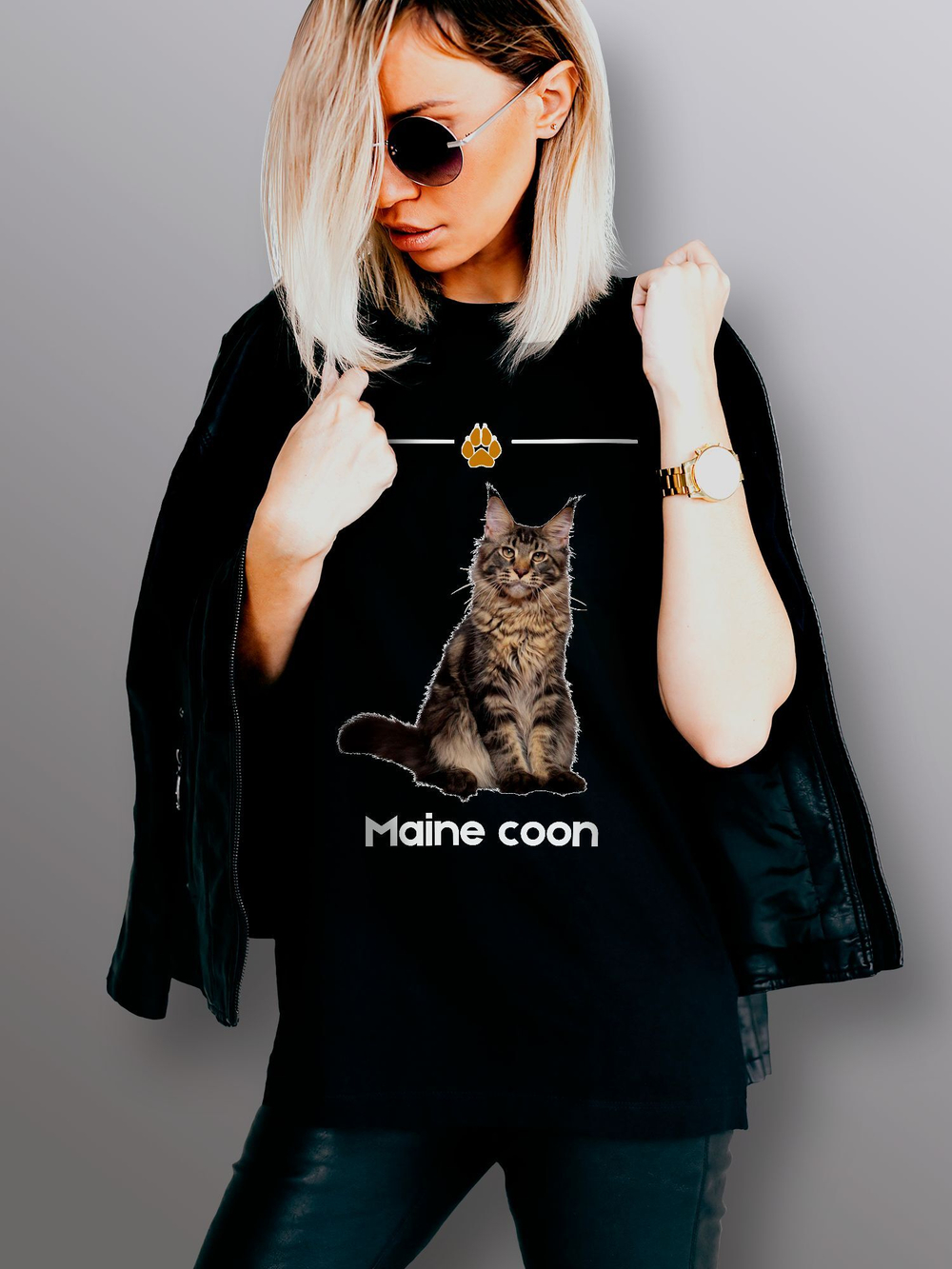 Футболка с котом мейн-кун