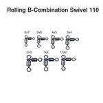 Вертлюг "Волжанка" Rolling B-Combination Swivel 110 # 4x5 тест 32кг (10шт/уп) по 5 упаковок