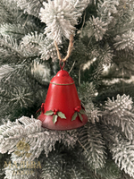 Декор "Рождественский колокольчик" D6xH7 см + 7 см подвес