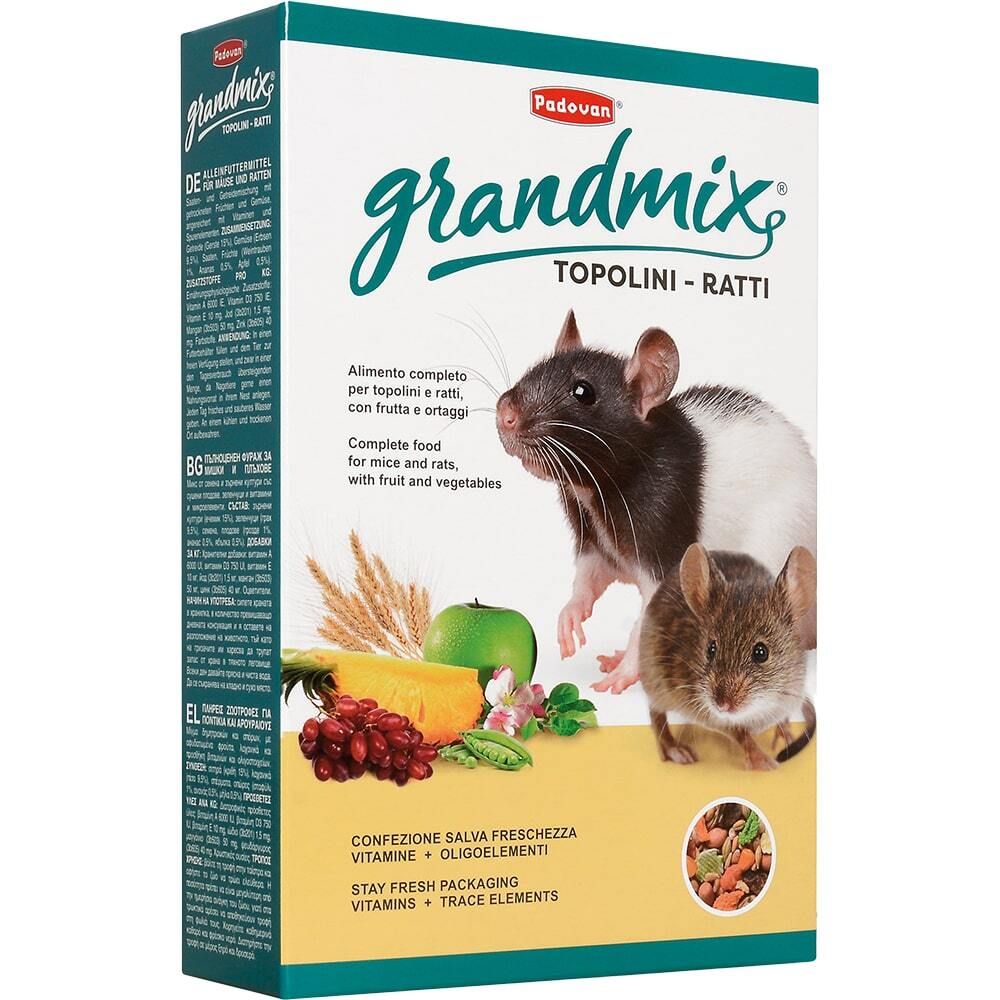 Корм Padovan GRANDMIX TOPOLINI RATTI комплексный для взрослых мышей и крыс 400 г