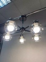 Люстра потолочная FABIA  E27*5*60W черный, хром