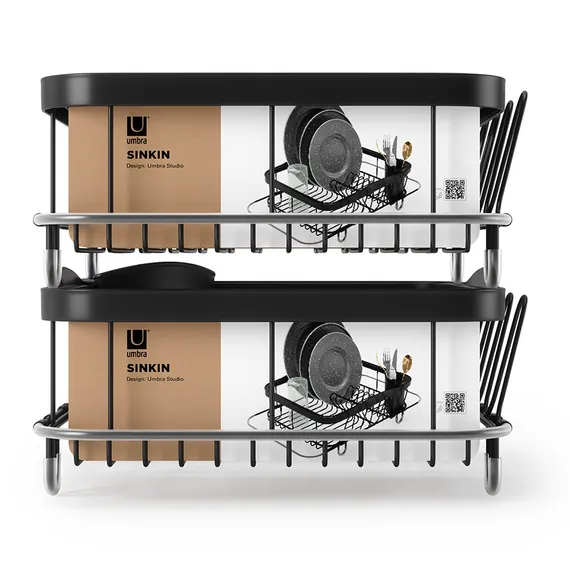 Сушилка для посуды sinkin, 28х14х47 см, черная