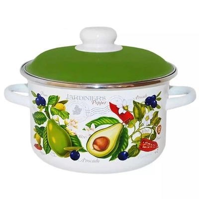 Кастрюля эмал цил Авокадо 4,0л