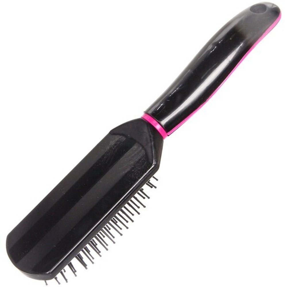 Расческа массажная «Venice Beauty», прямоугольная, цвет черный, 24см