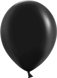 Шар (12''/30 см),латекс,черный 1 шт с гелием